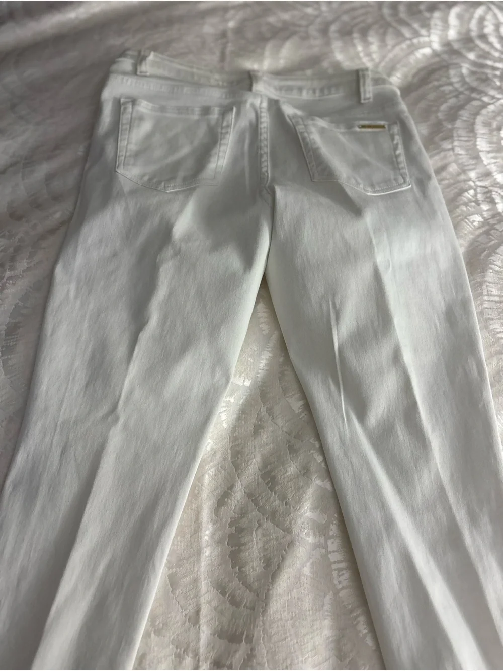 Michael Kors White Jeans with Gold-Tone Hardware